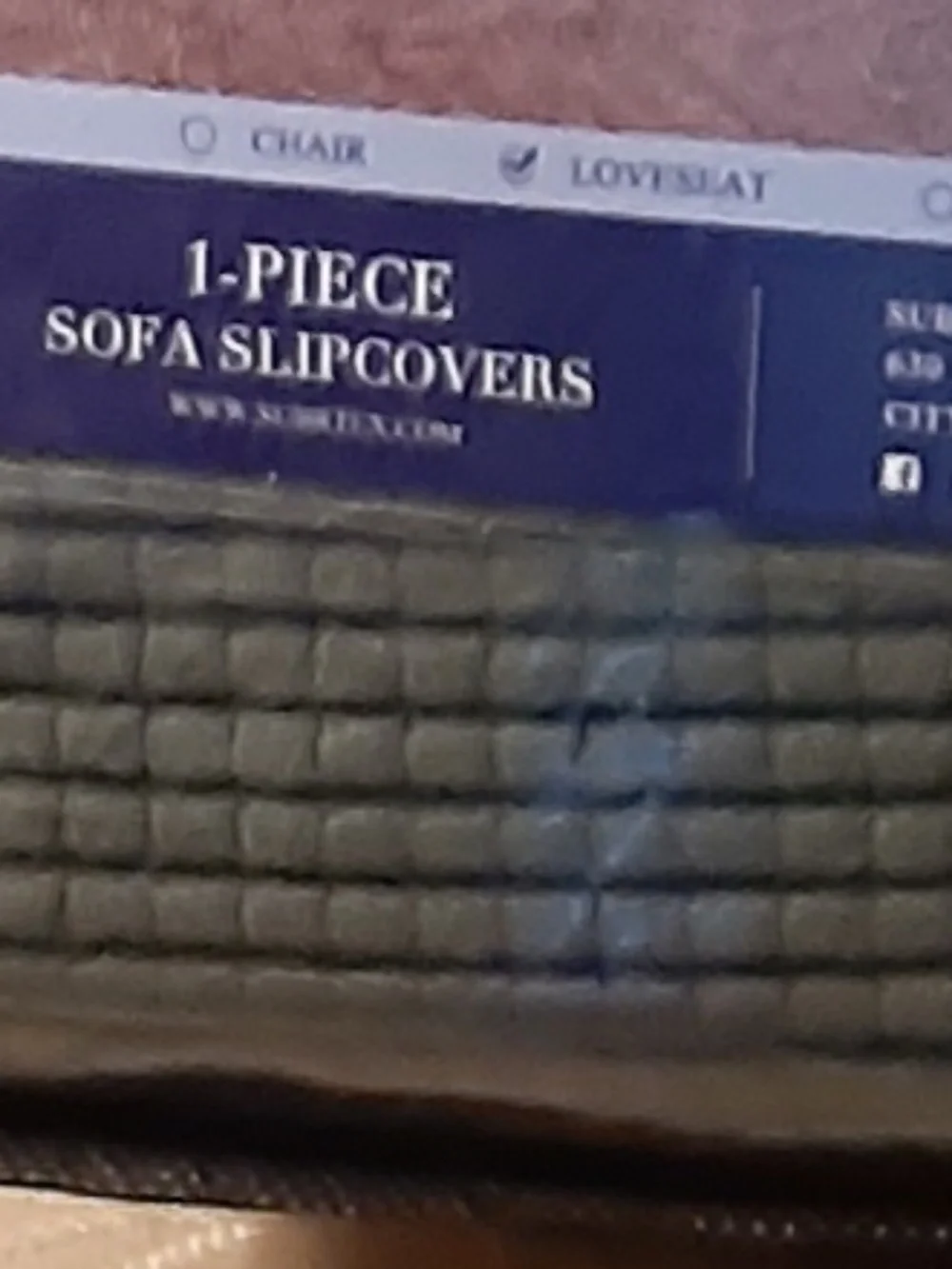 Olive Green Loveseat Slipcover
